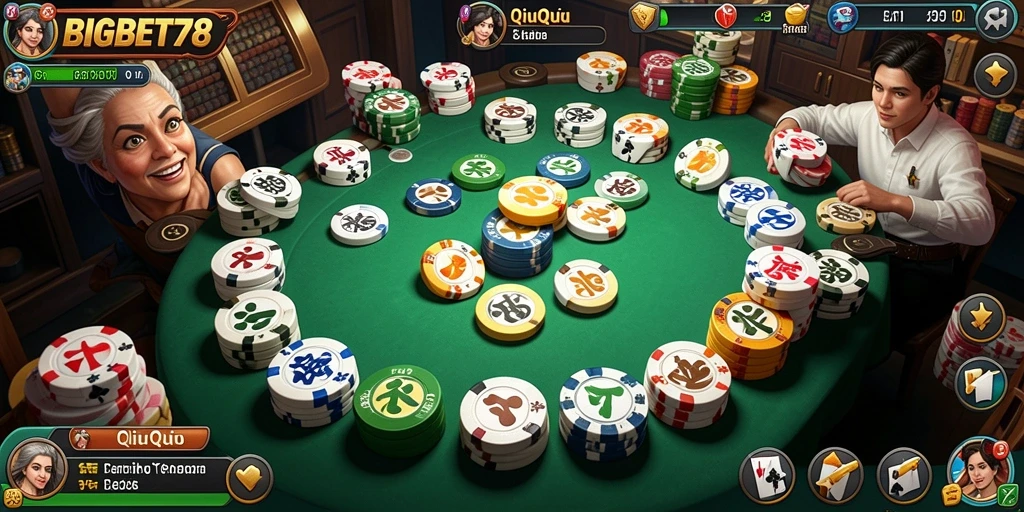 Tampilan gameplay menarik dari BIGBET78 saat bermain QiuQiu.