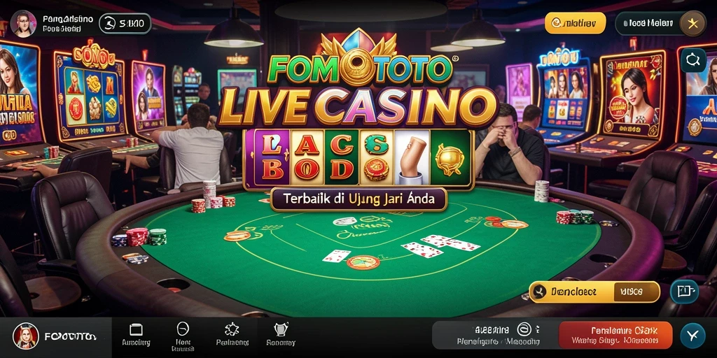 Tampilan gameplay FOMOTOTO yang menarik dan interaktif saat bermain Live Casino.