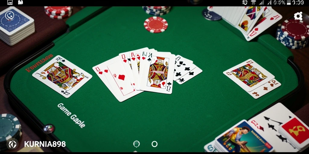 Tampilan gameplay seru dalam aplikasi KURNIA898, nikmati permainan Gaple!