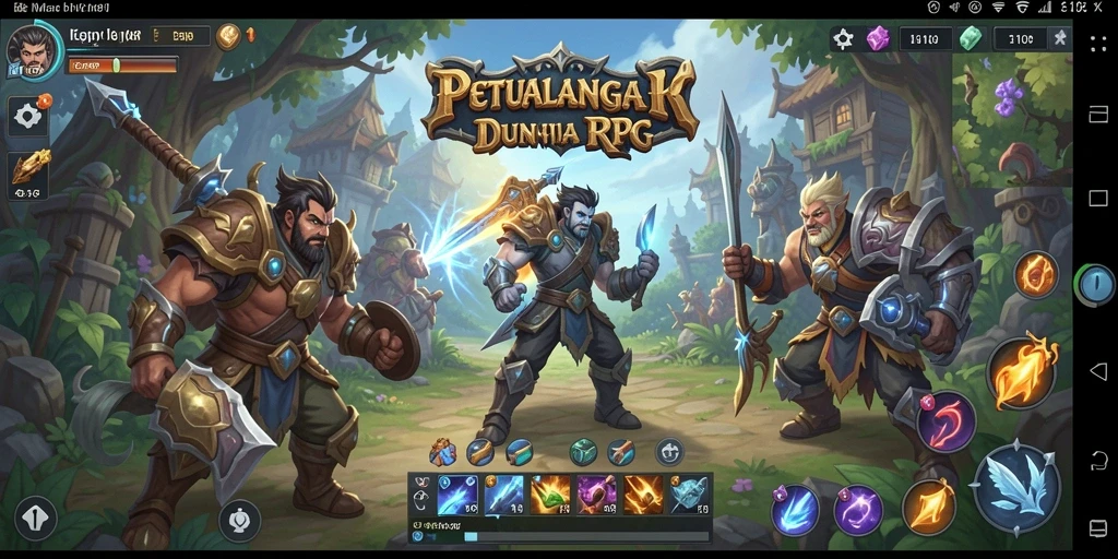 Screenshot gameplay MG108 menampilkan pertarungan seru dalam dunia RPG.