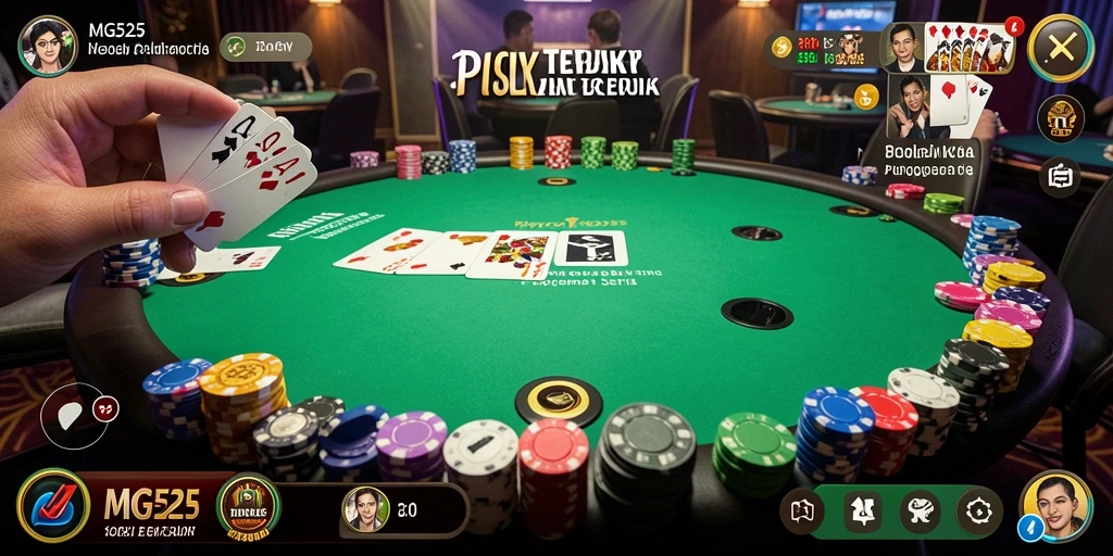 Tampilan menarik dari gameplay Poker di MG525.