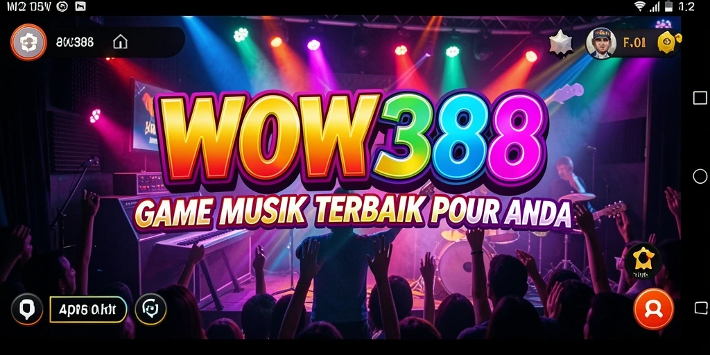 Tampilan utama gameplay WOW388 dengan aksi musik yang seru.